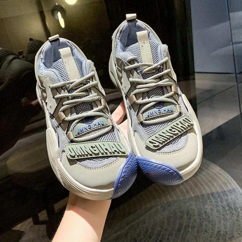 Brand Women’s Thick Bottom Ugly Cute Walking Shoes Spring Autumn Breathable Mesh Sports Outdoor Jogging Sneakers Footwear