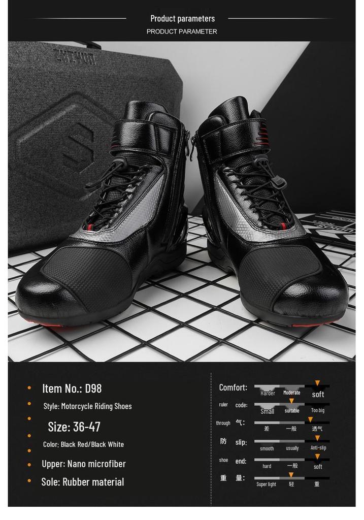 Windproof Motorcycle Riding Shoes, All-Season, Waterproof, Anti-Slip, Wear-Resistant, for Men & Women.