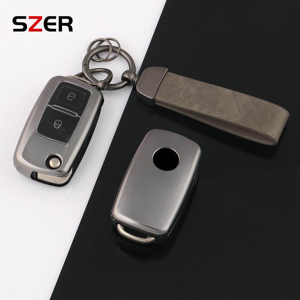 Etui na kluczyk samochodowy z TPU z 2 lub 3 przyciskami do Volkswagena, VW, Polo, Golfa, Passata, Tiguana, Beetle, Caddy, T5, Up, Eos, Skody, Octavii, Seata, Leona, Altei