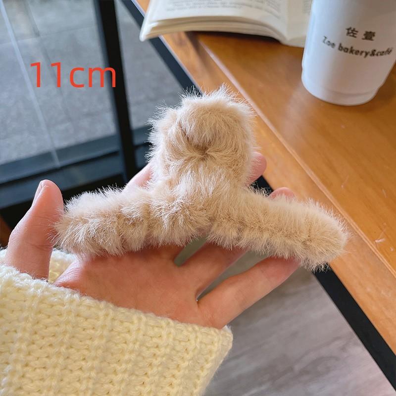 Molans Large Plush Hair Claw Shark Clip Simple Barrettes Crab Hair Clips For Women Hairgrips Autumn Winter Hair Accessories