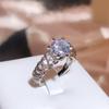 European and American Jewelry  Micro Inlaid Diamond Wedding Ring  Six Claw Fashion Ring