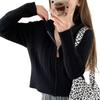 Twist Knitted Zipper Hooded Short Sweater Jacket Waist Slim and Thin Sweet Knitted Cardigan Women's Autumn