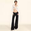 Women's Retro Black Low-Rise Micro-Flare Jeans - Autumn/Winter 2024 Collection