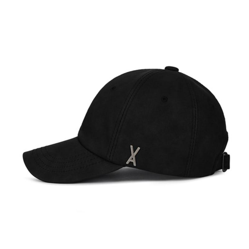 VARZAR VA Studded Vegan Leather Ball Cap Black