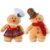 Christmas Plush Fabric Couple Doll Decoration Soft Material Holiday Ornament for Dining Table and Living Room Seasonal Display