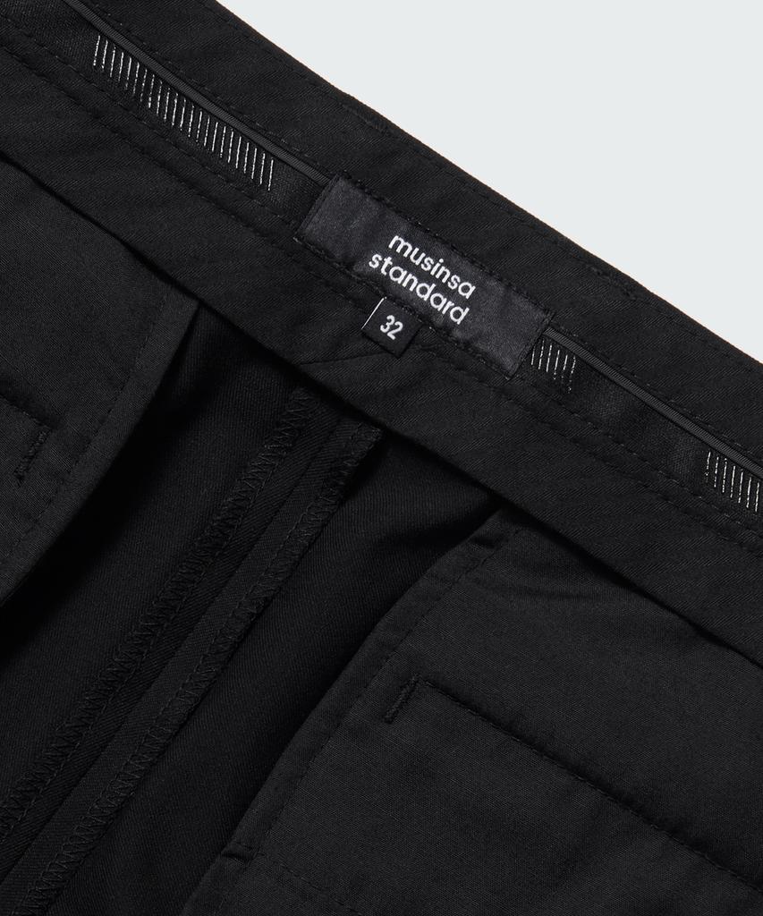 Musinsa Standard Wide Hidden Banding Slacks [Black]
