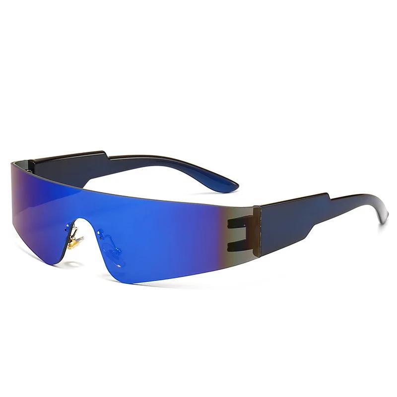 

Retro Frameless Sunglasses for Outdoor Cycling, Irregular One-piece Sunglasses, Fashionable Men s and Women s Hiking Sunglasses