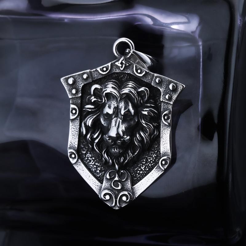 Stylish Punk Style Animal Shape Jungle King Lion Head Stainless Steel Unisex Ready-made Necklace