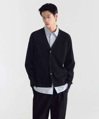 Cardigan Essenziale Cotone Tencel [Nero]