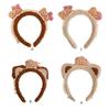Lace Plush Bear Hairhoop for Adult Children Theme Party Props Cartoon Bear Headband for Women Face Washing Kids Birthday