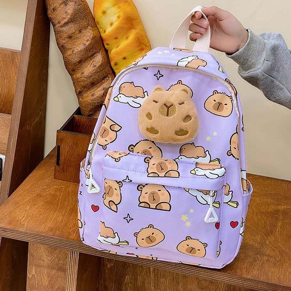 Doll Decoration Capybara Backpack Thickened Large Capacity School Bag Friends