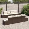 VidaXL Ensemble de canapé de jardin 9 pièces avec coussins en rotin marron 3346988