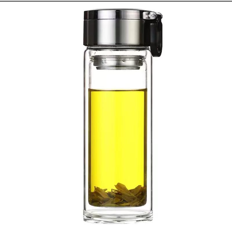 Shangqi Portable Double-Layer Borosilicate Glass Tea Cup