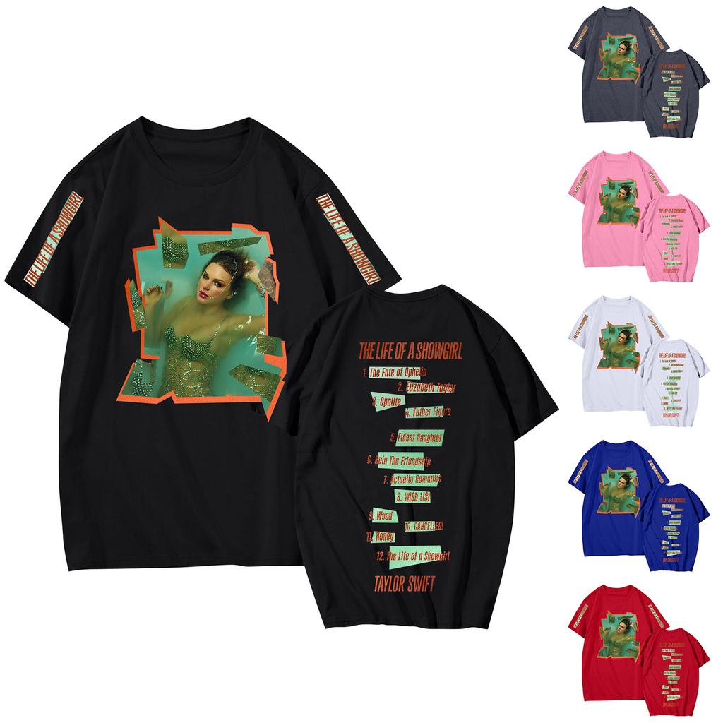 Dámské ležérní tištěné tričko s kulatým výstřihem, svetr s krátkým rukávem