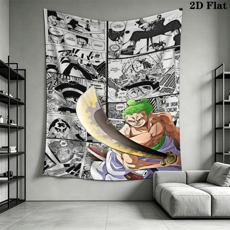 Roronoa Zoro Wall Tapestry Aesthetic Wall Hanging Printed Fabric Blanket Decorative Tapestries For Bedroom Living Room Home Decor