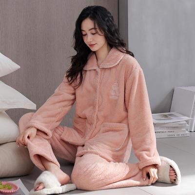 Women's Winter Flannel Pajama Set - Cute Cardigan, Long Sleeve, Warm and Cozy Homewear