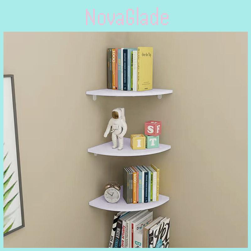 Prateleira de Parede Triangular Elegante e Funcional para Sala de Estar Feita de Aglomerado de Partículas