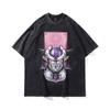 T-shirt Homme Manches Courtes Col Rond Lavé Et Vieux Harajuku Hiphop Rétro Coton Pur Lourd Tendance Marque Mi-Manches
