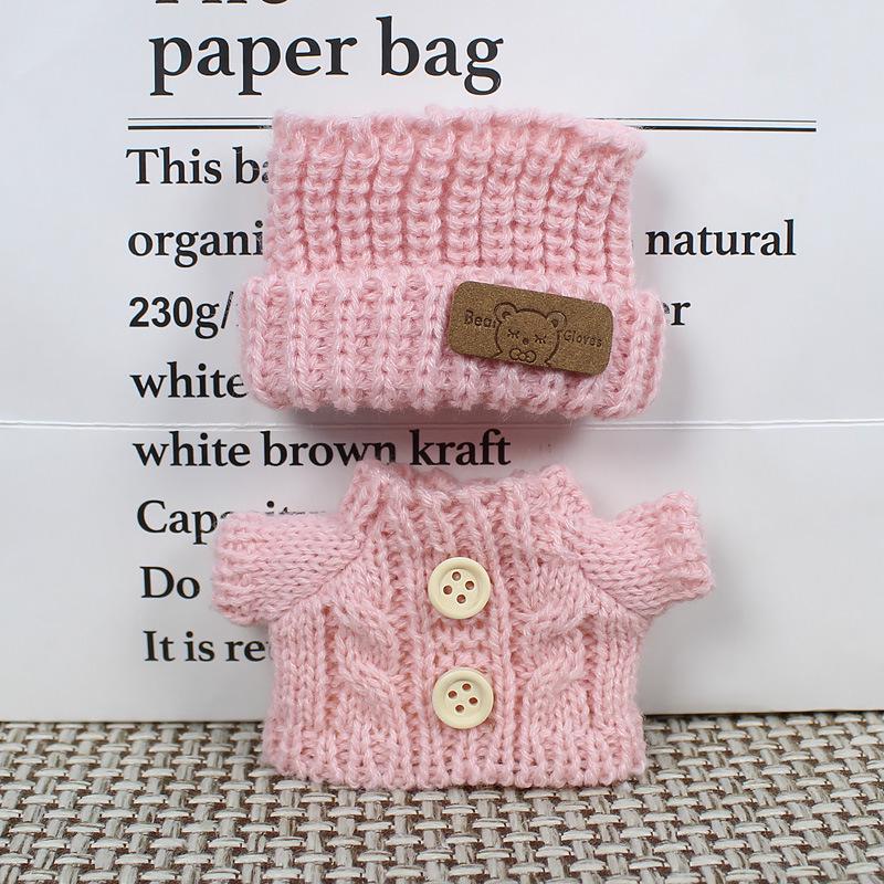 17cm Plush Doll Clothes: Sweater & Wool Hat for Generations 1-3