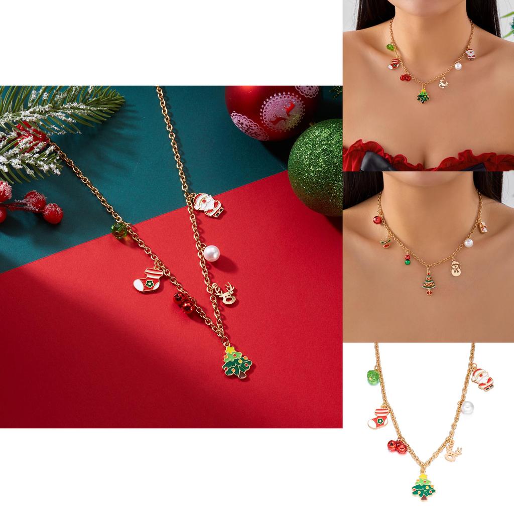 Snowflake Pendant Necklace With Pearl Chain And Handcrafted Zinc Alloy For Festive Style