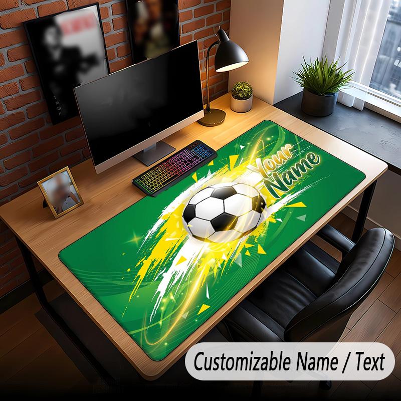 Soccer Theme Custom Mouse Pad Personalized With Name Text Customized Desk Mat For Office Home Decor