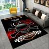Retro H-Harleys Racing Moto Non-Slip Area Rug for Living Room,Bedroom,Playroom,Soft Carpet Floor Mat Home Decor Rug  Room