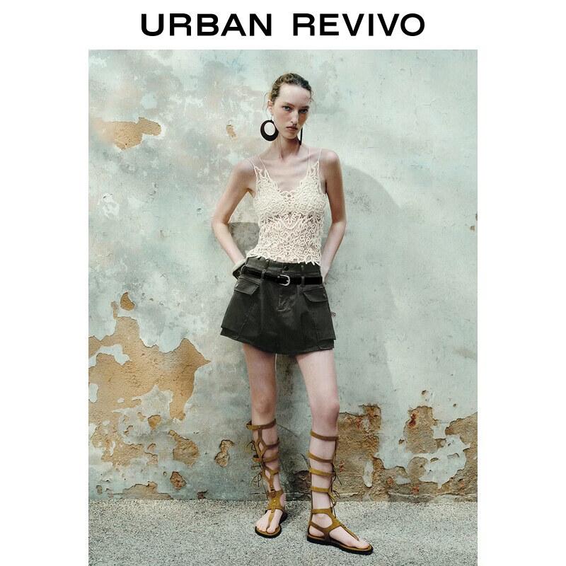 Women s Casual Belted Pleated Cargo Shorts M