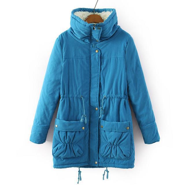 Damen Herbst- und Winter Langer Paike Mantel Damen Locker und Warm Plus Baumwolljacke