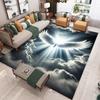 Heavenly Angels Carpet Mat Divine Light Celestial Earth Living Room Rug with Ethereal Clouds Design Home Decoration Bedroom