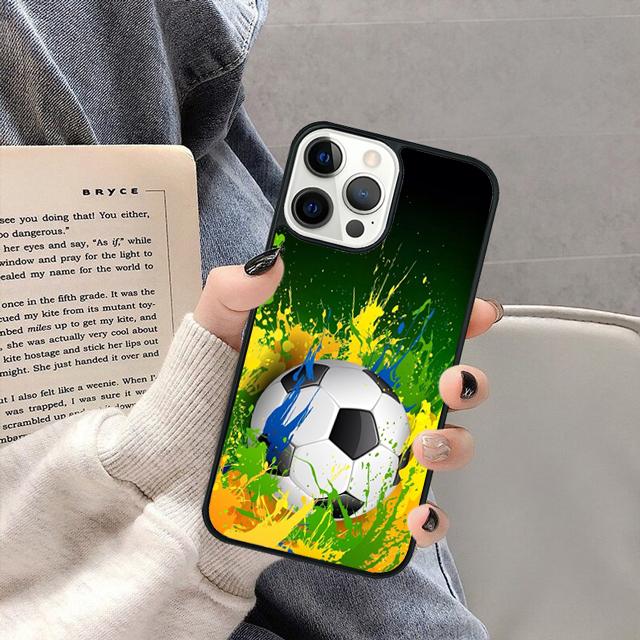 

Fire Football Ball Soccer Phone Case for iPhone 17 Air 16 16e 15 13 14 11 12 Pro Max Plus coque fundas Shell iPhone 11pro max