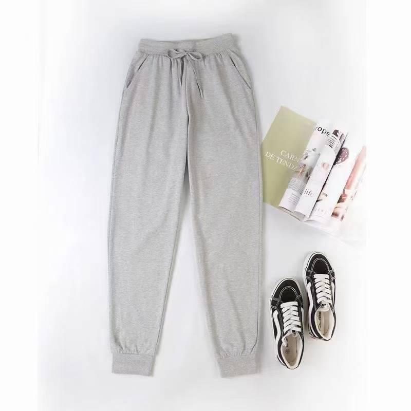 

Женские гаремные джоггеры из чистого хлопка - Маленькие повседневные осенне-весенние спортивные штаны с манжетами на щиколотках 5XL/180-200 lbs светло-серый