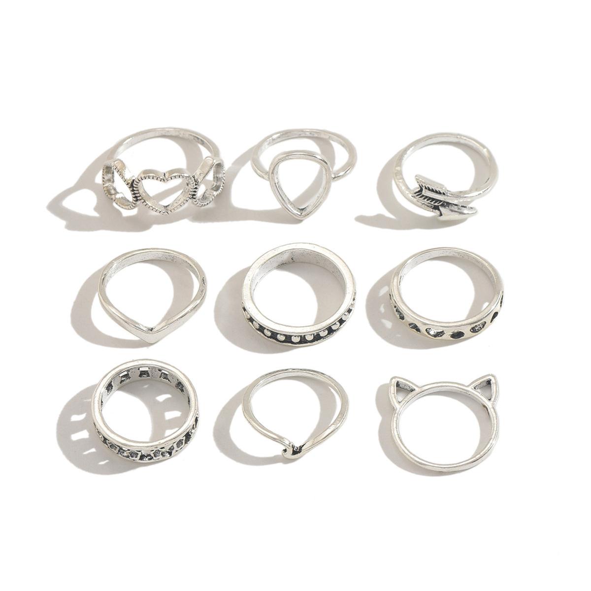 ins кольцо от холодного ветра женская мода простой легкий люкс нишевый дизайн кольцо-сочленение комбинация кольцо на палец ноги One size fits all