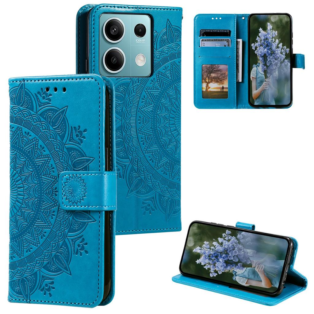 For Xiaomi Redmi Note 13 5G Leather Case Mandala Flower Cover Magnetic Clasp