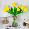 Artificial Tulip Flowers PU Fake Floral Bouquet Wedding Home Decor Photography Prop