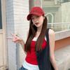 Retro Letter Gray Baseball Cap Women's Wide Brim Big Face Showing Face Small Cap Versatile Big Head Circumference Hat