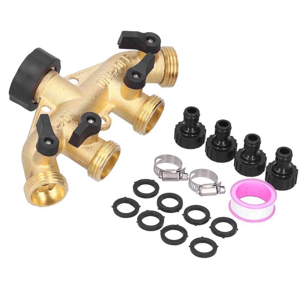 G3/4 4?Way Water Hose Splitter Garden Hose Adapter Watering Connector Distributor for Faucet