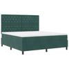 LED Box Spring Bed with Mattress Dark Green 180 X 200 Cm Velvet