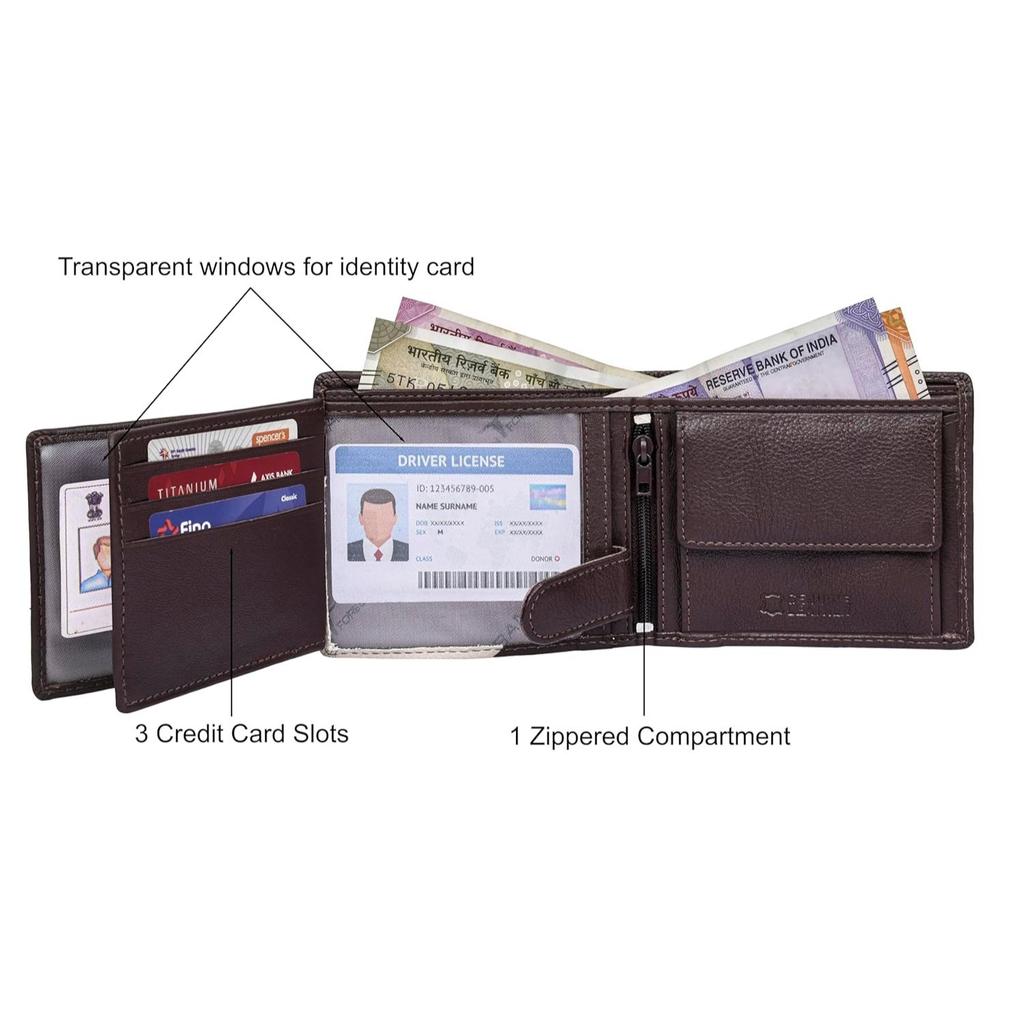 Mike Brown/Sand Leather Wallet for Men