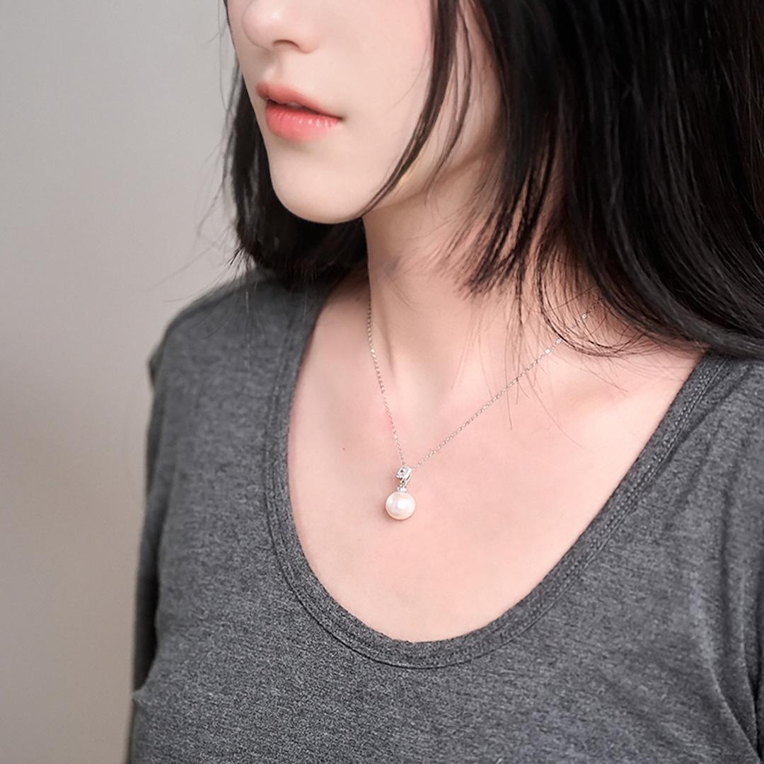 

Универсальный кулон с пресноводным жемчугом 11-12 мм, круглый, сильный, легкий, безупречный S925, серебряный каменный сахар, универсальная пряжка, высококачественный женский