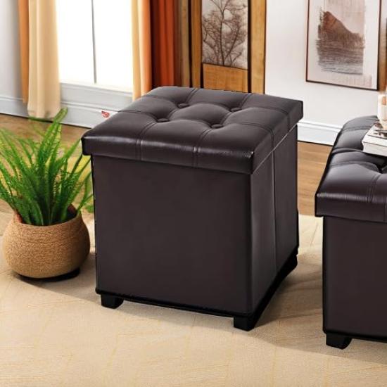 YOUDENOVA Folding Storage Storage Ottoman with Memory Foam Step Stool for Living and 160kg Weight Capacity Stool, Pad, Footrest, Rooms, Entryways,