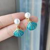 Enamel Shell Simulation Pearl Earrings Seashell Statement Eardrop Dangle Women Summer Earrings Jewelry Girls Gifts