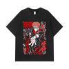 275 GSM Washed T-shirts 100% Cotton Jujutsu Kaisen V31 Sukuna Print Unisex Heavy Cotton T Shirt