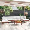 VidaXL Garden Lounge Set 8 Pieces with Cushions Cream 63 X 63 Cm 3057906