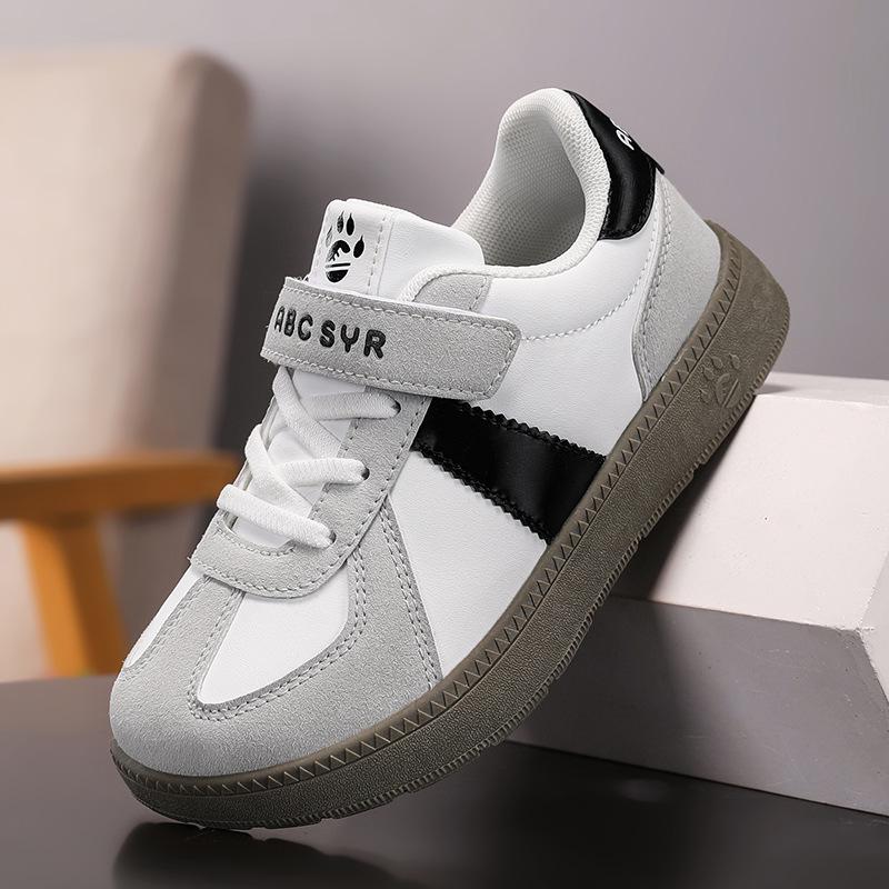 Boys' and Girls' 2026 Casual Wide Toe Leather Sneakers for Spring & Autumn