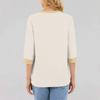 Women's Fashion Casual Seven Sleeve T-Shirt Print Round Neck Top