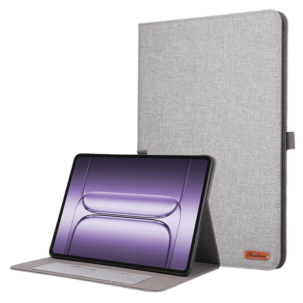 For OnePlus Pad 3 Case with Stand Card Holder Cloth Texture Leather Tablet Cover