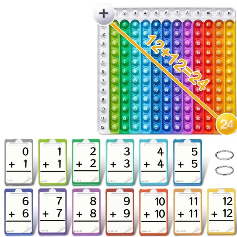 Educational Arithmetics Cards For Children Quality Paper Math Practice Flashcards Colorful Interactive Math Study Cards