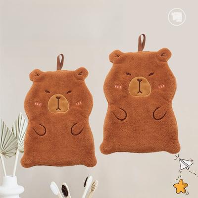 Cartoon Hanging Style Hand Towel Thick and Non Shedding Hair Handkerchief Absorbent Quick Drying Hand Towel