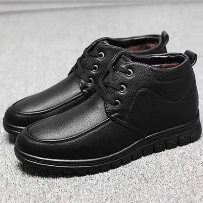 Men's cotton shoes warm leather shoes casual velvet thickened non-slip men's snow boots winter men's shoes