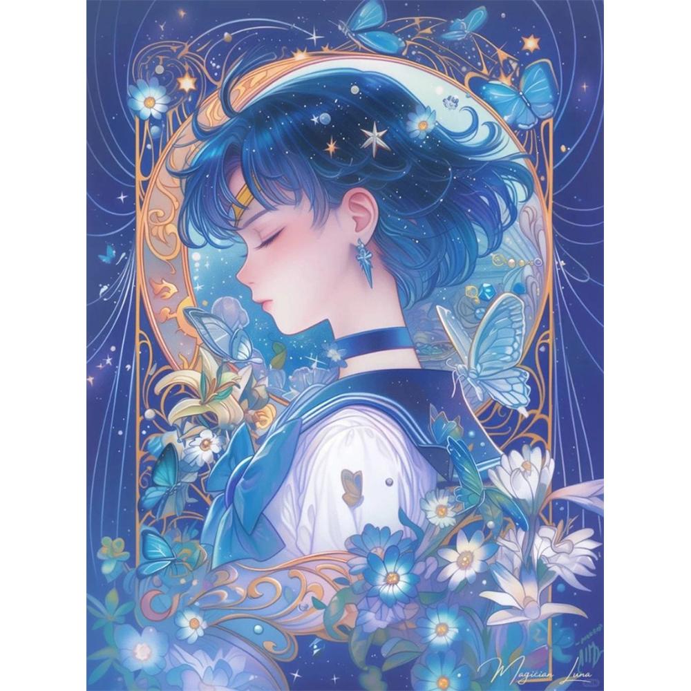 Cartoon Girl Diamond Painting Beauty Girl Warrior Sticking Embroidery Handmade DIY Mosaic Home Decoration Gift